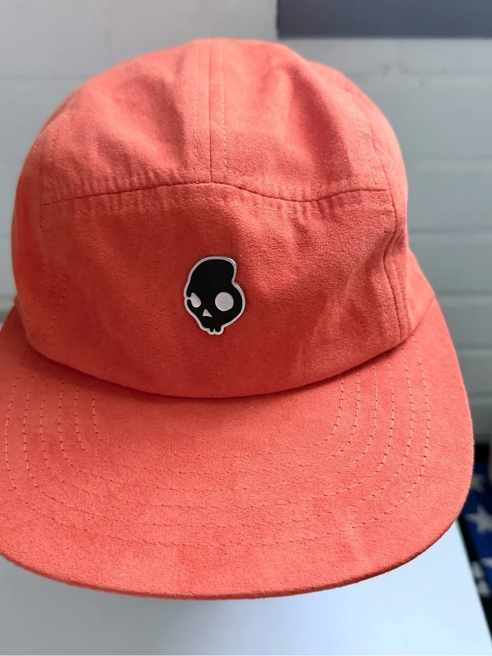 Rare Limited Edition SkullCandy 12 Moods Bold Tangerine 5Panel Hat Suede Orange